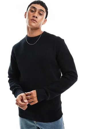 River Island Long sleeve waffle knit jumper in