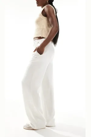 Armani Exchange Lined pull on trousers in ivory