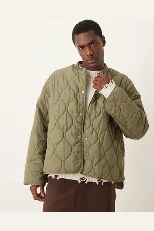 ASOS Oversized quilted liner puffer jacket in khaki