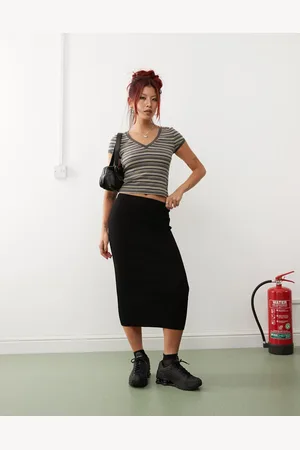 Noisy May Knitted midi skirt in