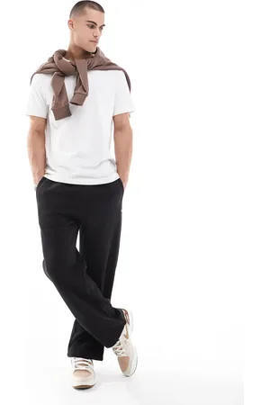 Pull&Bear Heavyweight wide leg joggers in