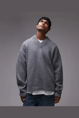 Topman Premium relaxed lambswool v neck jumper