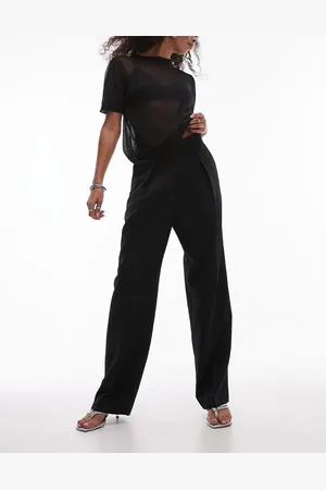 ARKET Stretch wool blend tailored straight leg trousers in