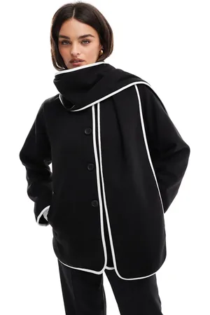 Threadbare Blanket jacket with detachable scarf in