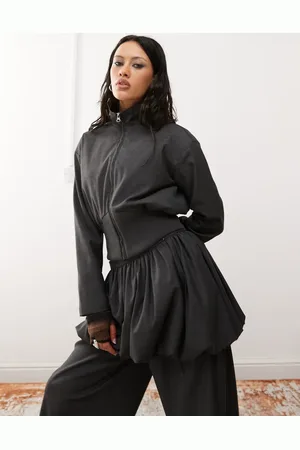 COLLUSION Tailored bubble hem skirt co-ord in charcoal