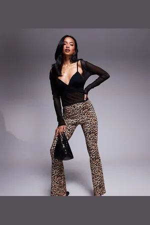 River Island Flare legging in leopard print
