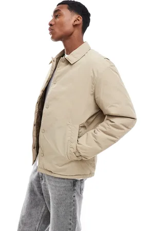 JACK & JONES Nylon button through coach jacket in beige