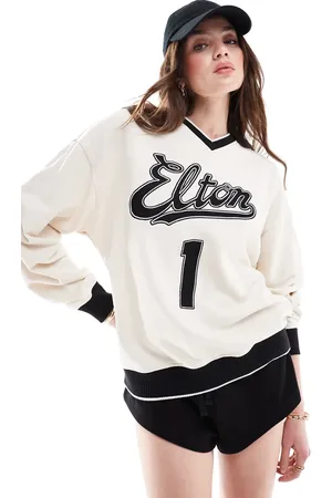 Cotton On Cotton On classic crew sweatshirt in coconut with Elton John graphic