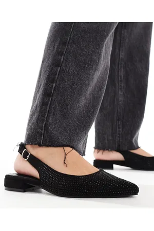 Glamorous Slingback embellished pointed toe flats in