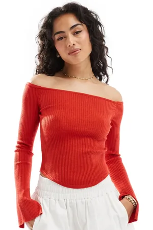 Cotton On Cotton On everfine curve hem off shoulder lightweight jumper in