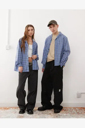 Reclaimed Unisex oversized check shirt