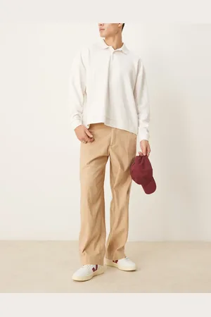Abercrombie & Fitch Baggy linen trouser in beige
