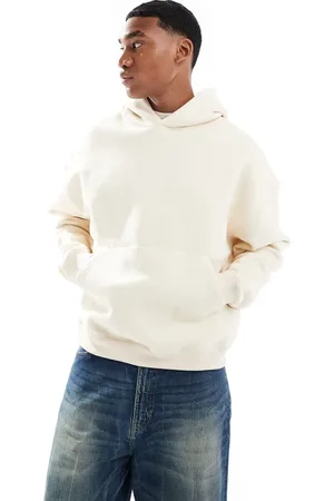 Pull&Bear Boxy fit hoodie in ecru