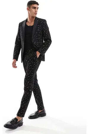 Twisted Tailor Farrow skinny suit trousers in black and gold co-ord