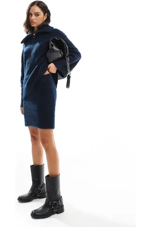 Object Boucles knitted mini skirt co-ord in navy