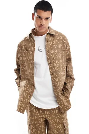 Karl Kani Co-ord oversized shirt in light beige