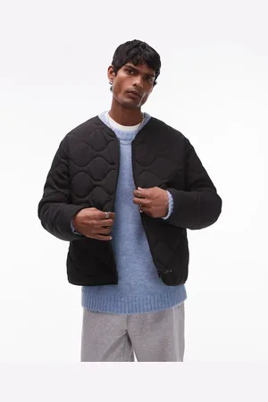 Topman Quilted bomber jacket in