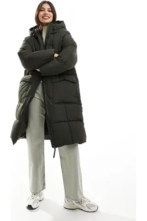 VERO MODA Oversized longline padded coat in dark