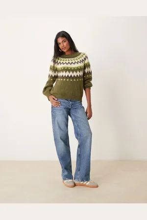 JDY Fair isle knitted jumper in