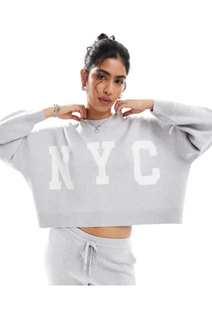 Stradivarius Co-ord knitted sweatshirt in