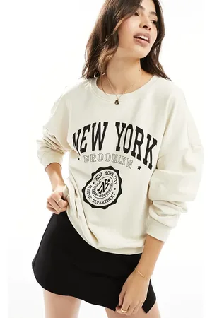 ONLY New York print sweatshirt in stone