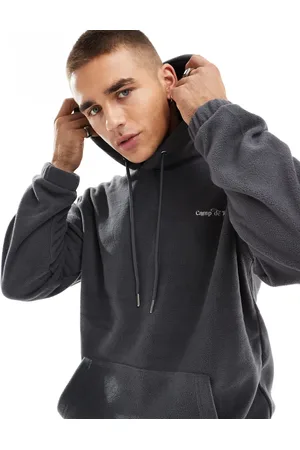 Only & Sons Oversized fleece hoodie with base camp back print in