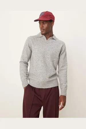 SELECTED Polo collar jumper in melange