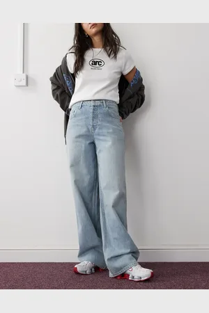 COLLUSION X002 baggy jeans with boxer waistband in mid - MBLUE