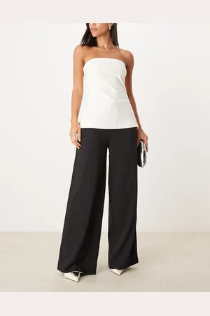Pimkie Drawstring tie waist wide leg trousers in