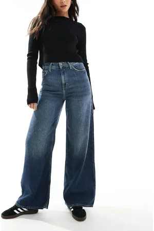 Lee Stella wide leg high waisted jeans in dark