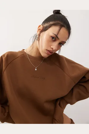Reclaimed Balloon sleeve raglan sweat co-ord in tobacco