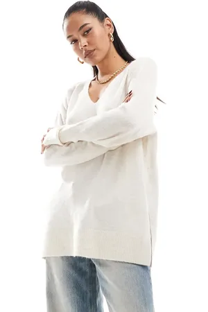 VERO MODA Longline soft jumper in cream
