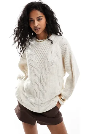 ONLY Cable knitted jumper in cream