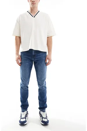 Only & Sons Rope slim tapered fit jeans in mid blue wash