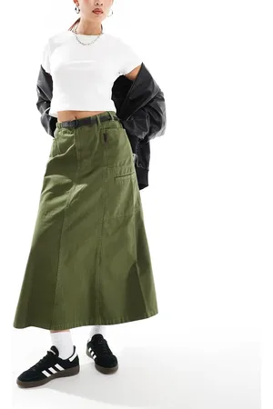 Gramicci Voyager midi skirt in olive