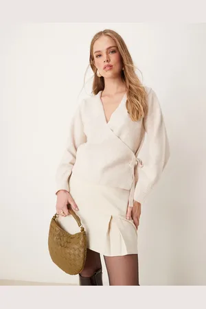 New Look Wrap jumper in beige