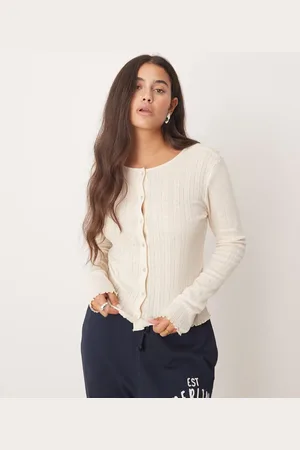 JDY Lettuce edge lightweight cardigan in