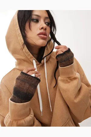 Monki Oversized hoodie in washed camel