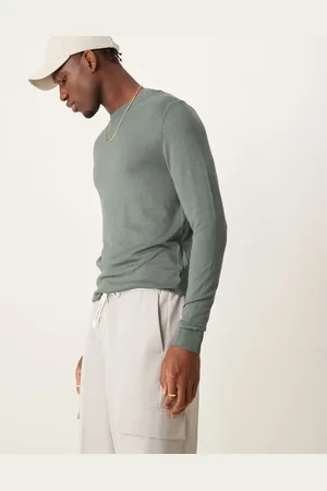 New Look Crew neck light weight jumper in khaki