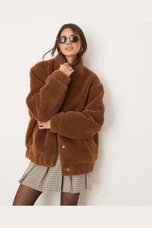 Miss Selfridge Oversized borg bomber in tan