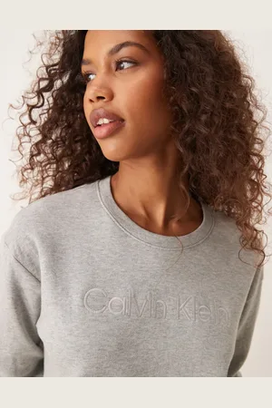 Calvin Klein Modern Terry relaxed crew neck logo sweatshirt in