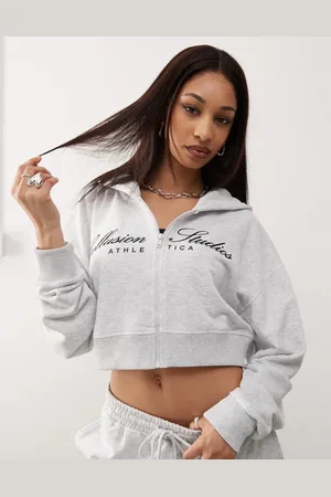 COLLUSION Boxy cropped hoodie with logo co-ord