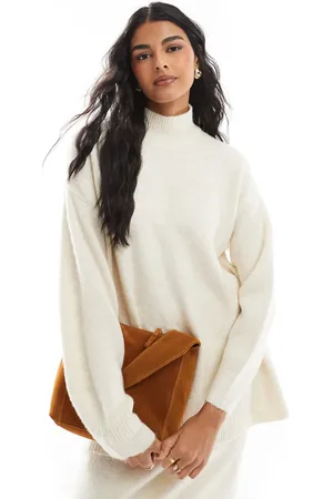 VERO MODA Oversized rollneck jumper co-ord in cream melange