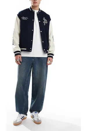 Pull&Bear Balloon fit seam detail jeans in mid