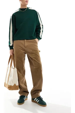 Only & Sons Loose cord carpenter trousers in beige