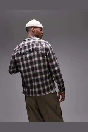 AllSaints Underground long sleeve check shirt in