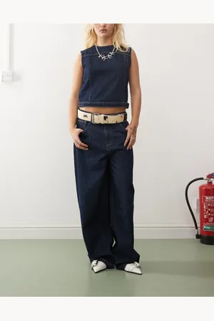 COLLUSION X002 baggy jeans co-ord in raw denim - MBLUE