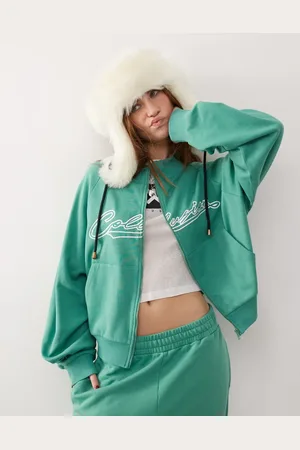 COLLUSION Embroidered zip thru high neck track top co-ord in