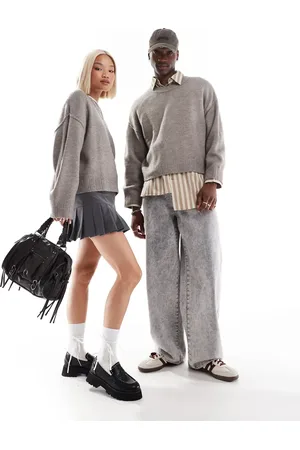 COLLUSION Unisex jumper in taupe