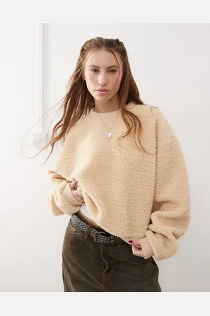 COLLUSION Relaxed sweatshirt in ecru borg